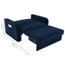 Ver imagem 3 de Sofá Cama com Baú 2 Lugares John Veludo Azul