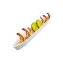 Ver imagem 1 de Petisqueira em Acrílico Canoa P/ Frios Molhos Pastas Branco