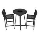 Ver imagem 1 de Conjunto Bistrô Champanheira Tampo Ripado e 2 Banquetas França Corda Náutica Preta