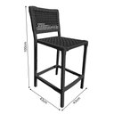 Ver imagem 4 de Conjunto Bistrô Champanheira Tampo Ripado e 2 Banquetas França Corda Náutica Preta