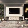 Painel E Bancada Detalhe 3d Egito Para Tv Até 75" Off White - 5