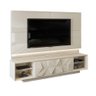 Painel E Bancada Detalhe 3d Egito Para Tv Até 75" Off White - 1