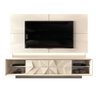 Painel E Bancada Detalhe 3d Egito Para Tv Até 75" Off White - 2
