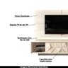 Painel E Bancada Detalhe 3d Egito Para Tv Até 75" Off White - 6