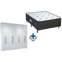Ver imagem 1 de Cama Box Conjugado Casal Union Ortobom + Guarda Roupa Master Vip 8.4 Branco