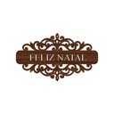 Ver imagem 1 de Placa Feliz Natal com Arabesco 30cmx17cm - Cria Arte Laser Madeira Escuro