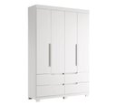Ver imagem 2 de Guarda Roupa Doble Quarto Com 4 Portas e 4 Gavetas Branco Fosco