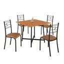 Ver imagem 1 de Conjunto Sala de Jantar Ella 90x90cm 4 Cadeiras Preto-jambo