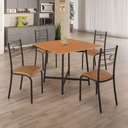 Ver imagem 2 de Conjunto Sala de Jantar Ella 90x90cm 4 Cadeiras Preto-jambo