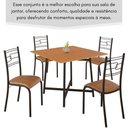 Ver imagem 3 de Conjunto Sala de Jantar Ella 90x90cm 4 Cadeiras Preto-jambo