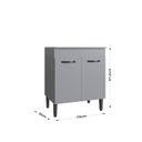 Ver imagem 3 de Balcão para Cozinha 2 Portas 81,2cm x 70cm Light Cinza