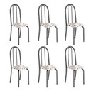 Ver imagem 1 de Kit 6 Cadeiras Tubular 96x36x41 cm Iris B Prata/Arabesco/Mart