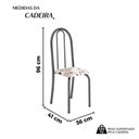 Ver imagem 3 de Kit 6 Cadeiras Tubular 96x36x41 cm Iris B Prata/Arabesco/Mart
