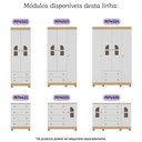 Ver imagem 6 de Guarda-roupa Infantil 122cm com Vidro 4 Portas e 2 Gavetas Nina Multimóveis Mp4504 Madeirado/branco