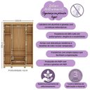 Ver imagem 3 de Guarda-roupa Infantil 122cm com Vidro 4 Portas e 2 Gavetas Nina Multimóveis Mp4504 Madeirado/branco