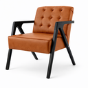 Ver imagem 4 de Kit 2 Poltrona Verona Bella Design Corino com Pé Preto:Caramelo