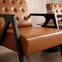 Ver imagem 3 de Kit 2 Poltrona Verona Bella Design Corino com Pé Preto:Caramelo