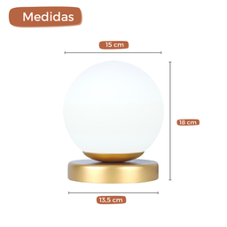 Luminaria de Mesa Abajur Leitura Minimalista Dourada - 4