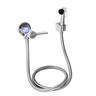 Kit 100 Ducha Higiênica Completa C/ Registro 1/4 Volta Ducha de Mão Cromada Metal Flexível Inox de 1 - 3