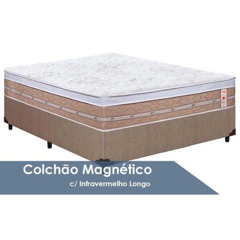 Cama Box Casal: Colchão C/vibro Massagem Castor Tecnopedic Magnético Niponpedic + Base Crc Courano