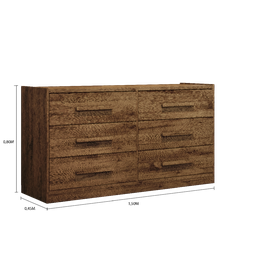 Cômoda 6 Gavetas Ibiza Bianchi Móveis - Avelã - 3