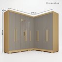 Ver imagem 3 de Guarda-Roupa de Canto Modulado com Pés e Espelho 9 Portas 4 Gavetas França
