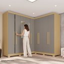 Ver imagem 7 de Guarda-Roupa de Canto Modulado com Pés e Espelho 9 Portas 4 Gavetas França
