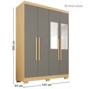 Ver imagem 6 de Guarda-Roupa de Canto Modulado com Pés e Espelho 9 Portas 4 Gavetas França