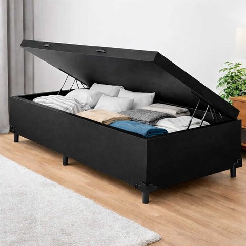 Cama Box Baú Solteiro 88 - Preto