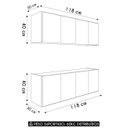 Ver imagem 4 de Armário de Cozinha e Balcão Suspenso 118cm Monna Branco Z34 - Mpozenato