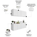 Ver imagem 3 de Armário de Cozinha e Balcão Suspenso 118cm Monna Branco Z34 - Mpozenato