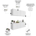 Ver imagem 3 de Armário de Cozinha e Balcão Suspenso 118cm Monna Branco Z34 - Mpozenato