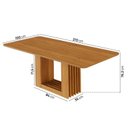Ver imagem 4 de Mesa de Jantar Retangular 210x100cm 100% MDF Jambu CabeCasa MadeiraOriginals Marrom/Cinamomo