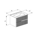 Ver imagem 2 de Gabinete Integrado 2 Gavetas 70x47cm com Lavatório Elite Bege