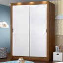 Ver imagem 1 de Guarda-roupa Infantil Madesa Enzo 2 Portas de Correr - Rustic/branco