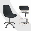 Ver imagem 7 de Kit 2 Cadeiras Office Base Cromada com Rodizio Giratória Saarinen Preto + E-book