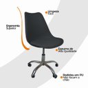 Ver imagem 6 de Kit 2 Cadeiras Office Base Cromada com Rodizio Giratória Saarinen Preto + E-book