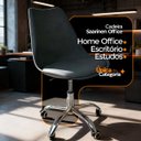 Ver imagem 3 de Kit 2 Cadeiras Office Base Cromada com Rodizio Giratória Saarinen Preto + E-book