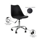 Ver imagem 7 de Kit 2 Cadeiras Office Base Cromada com Rodizio Giratória Saarinen Preto + E-book