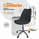Ver imagem 4 de Kit 2 Cadeiras Office Base Cromada com Rodizio Giratória Saarinen Preto + E-book