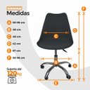 Ver imagem 5 de Kit 2 Cadeiras Office Base Cromada com Rodizio Giratória Saarinen Preto + E-book