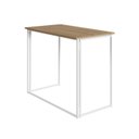 Ver imagem 4 de Escrivaninha Mesa Escritório Mesa Dobrável Office e Estudo Pés Metal 90cm Industrial Executive Macadâmia com Branco Marrom