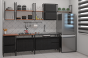 Ver imagem 3 de Balcão Módulo Pia Industrial de Cozinha 120x54cm Preto
