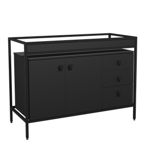 Balcão Módulo Pia Industrial de Cozinha 120x54cm Preto