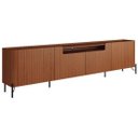 Ver imagem 2 de Rack New Bend 260 cm Porta Frisada Incolar Cedro com Pé Preto