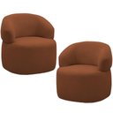Ver imagem 1 de Kit 2 Poltronas Giratórias Sala de Estar Living Orgânico Carmen F04 Veludo Telha - Lyam Decor