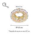 Ver imagem 5 de 7 Spot Cristal Embutir Dourado K9 Inox Redondo MR16 Lup62