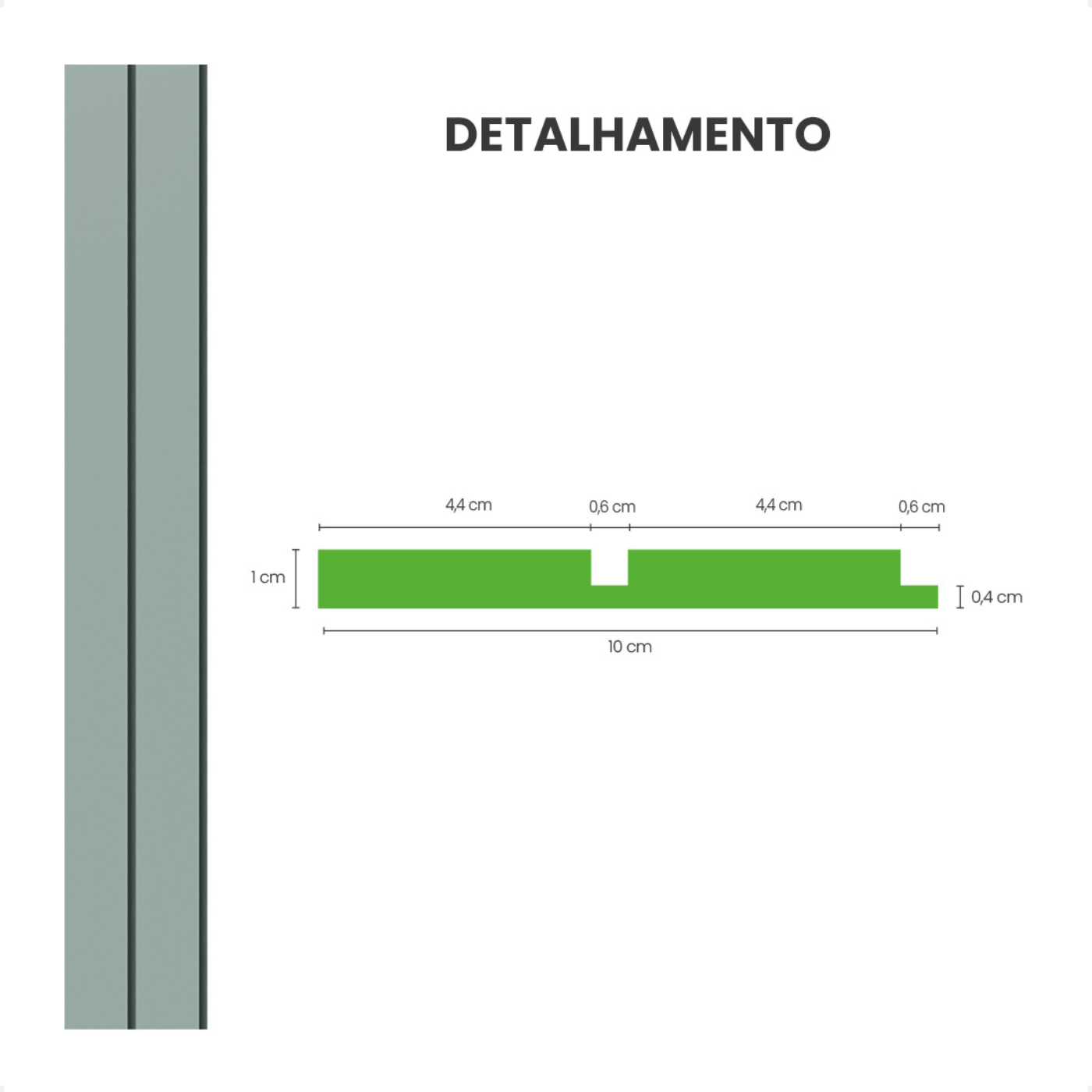 Painel Ripado Laminado de Eva Autocolante Flexível Rolo 10m Verde - 4