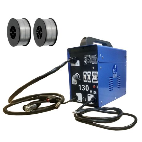 Maquina Mig130 sem Gás 220v com 2 Rolos Arame 0.8mmm de 1kg