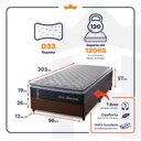 Ver imagem 4 de Conjunto Cama Box Solteiro Dakota Preto 96x203x57 Espuma D33